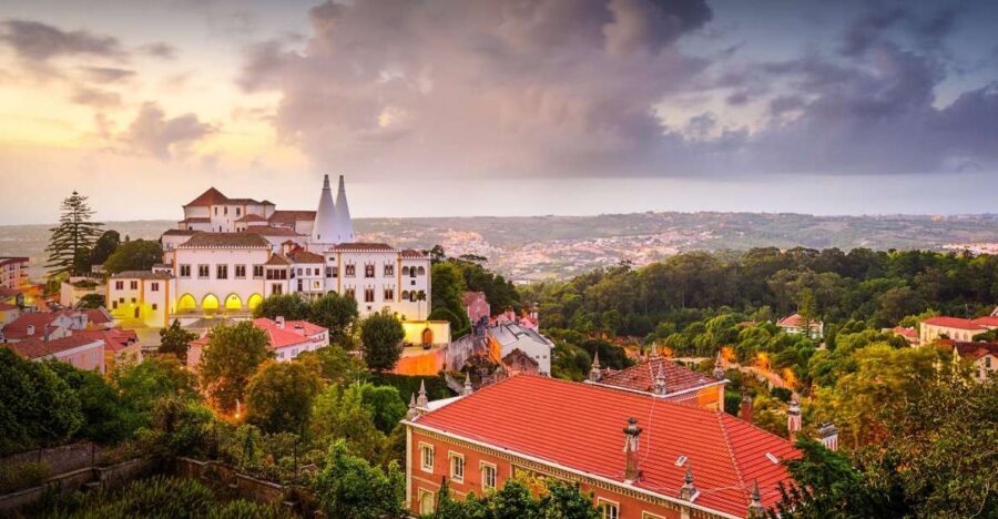 From Lisbon: Tour Sintra, Pena Palace, Regaleira and Cascais - Pena Palace Gardens and the national palace area: fairy-tale views with real timing