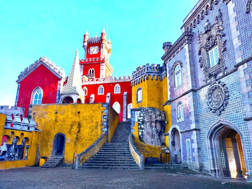 Lisbon: Half-Day Sintra Tour with Pena Palace and Regaleira - Pena Palace terraces: the Romantic colors and the best timing