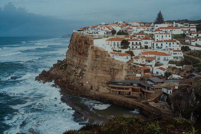 Sintra Jeep Adventure – Wine, Food & Freedom - Stop 5 at Azenhas do Mar: dramatic cliffs and a postcard beach
